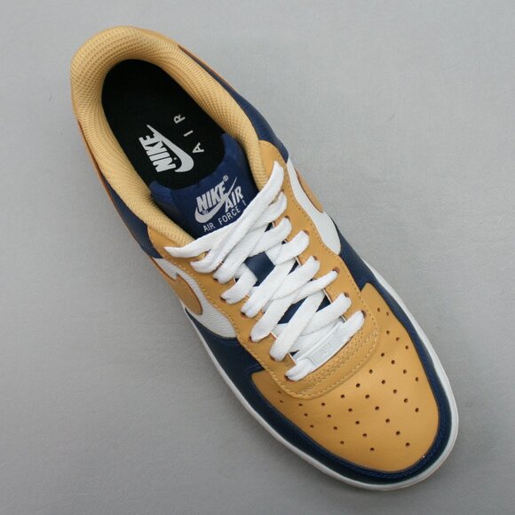 Nike Ladies 9.5 Air Force 1 AF1 Blue Gold/yellow White Shoes Sneakers AQ3778-994 - Picture 7 of 12